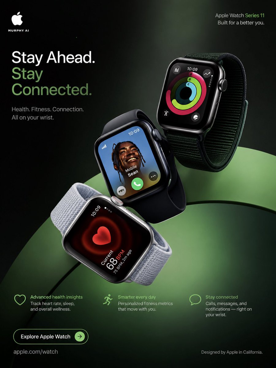 Apple Watch Commercial Poster - AI image template preview