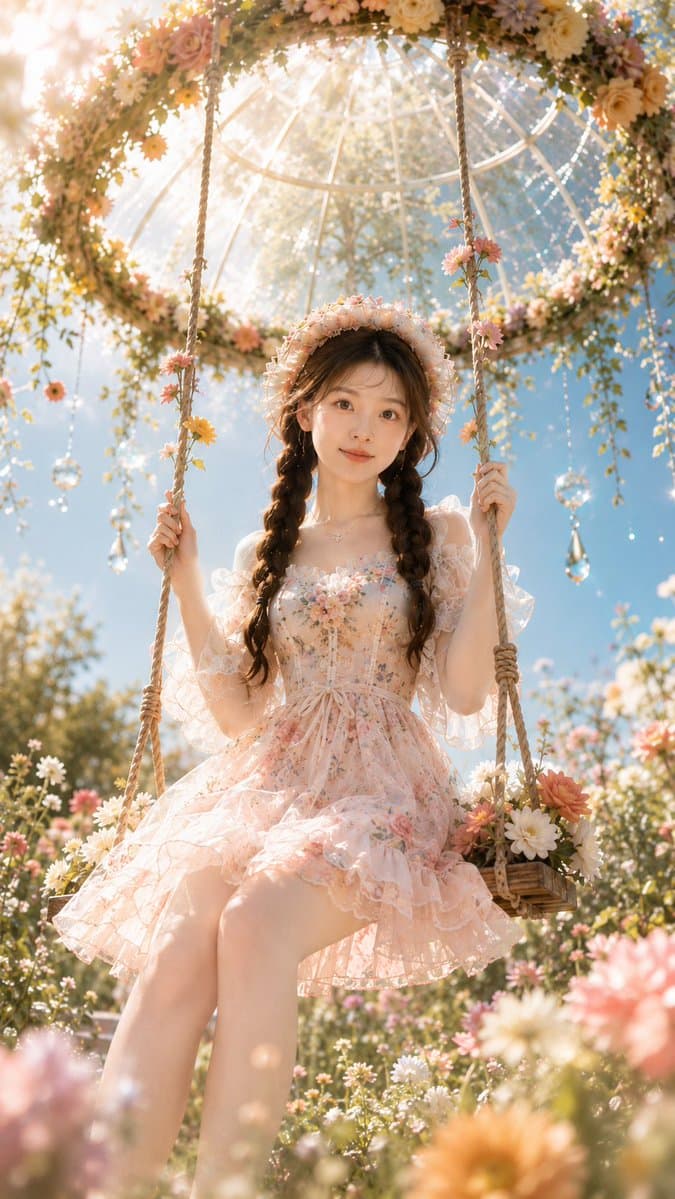 Dreamy Garden Princess Portrait - AI image template preview