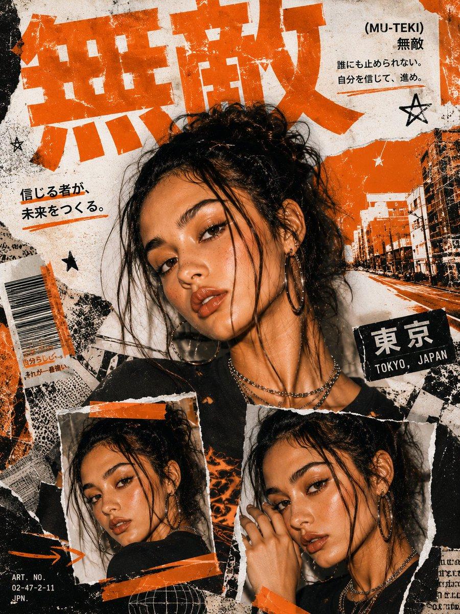 Y2K Tokyo Zine Collage - AI image template preview