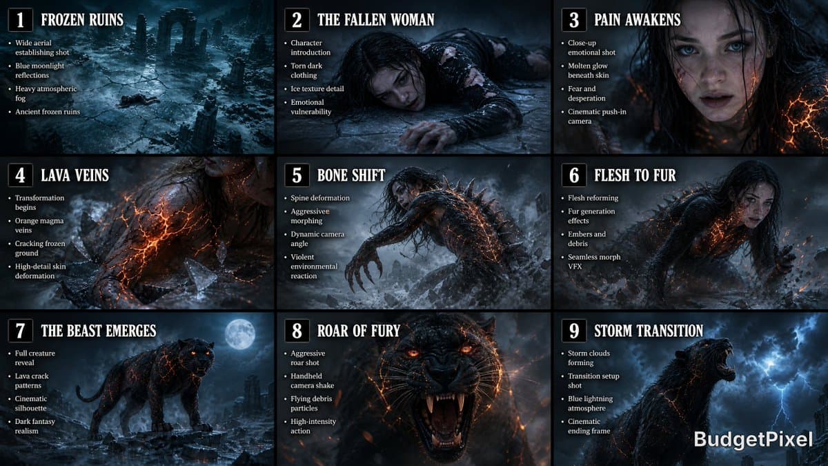 Dark Fantasy Storyboard Infographic - AI image template preview