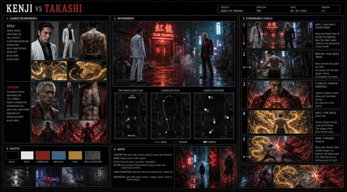 Cinematic Film Pre-Production Sheet - AI image template preview