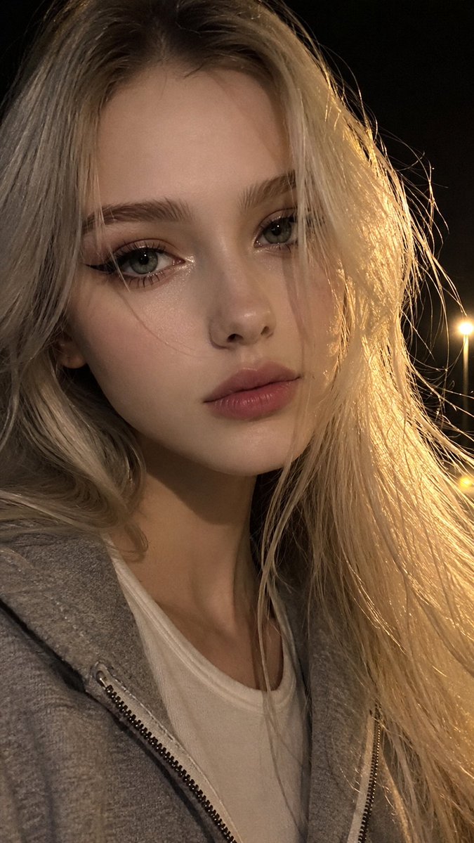 Ethereal Night Selfie Portrait - AI image template preview