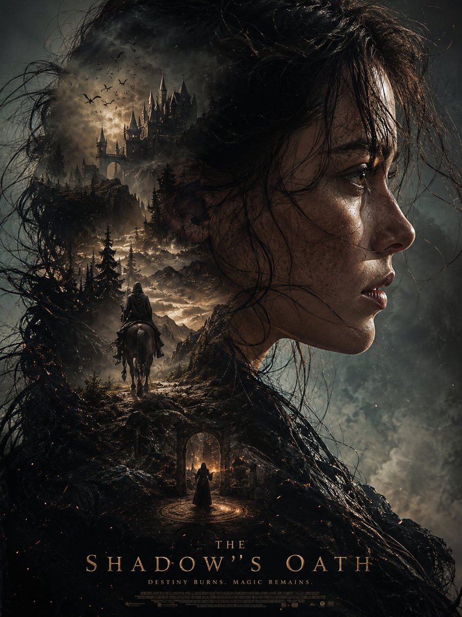 Dark Fantasy Double Exposure Poster - AI image template preview