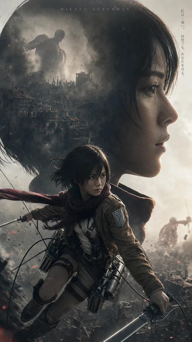 Post-Apocalyptic Titan Anime Poster - AI image template preview