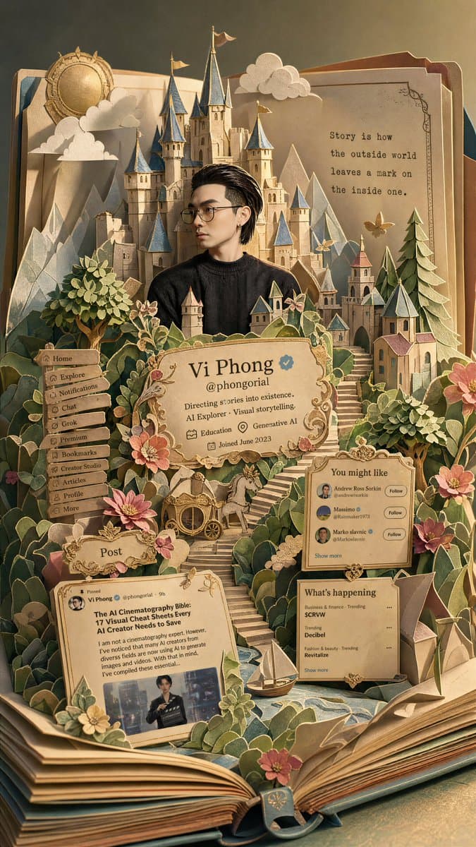 Fantasy Pop-up Book Transformation - AI image template preview