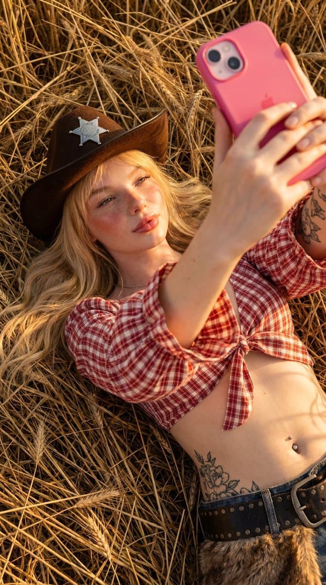 Cinematic Golden-Hour Western Fashion - AI image template preview