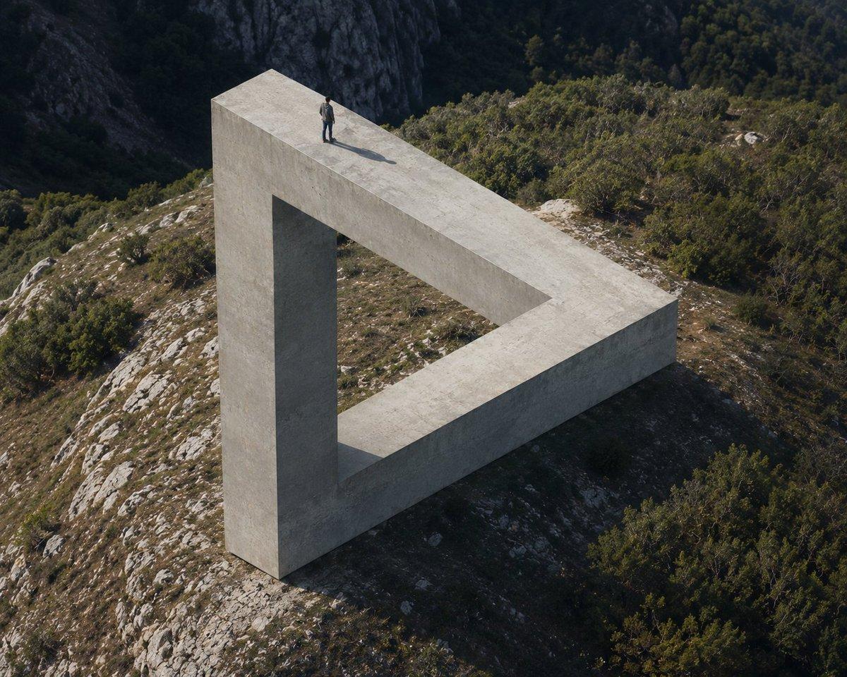 Penrose Impossible Triangle Structure - AI image template preview