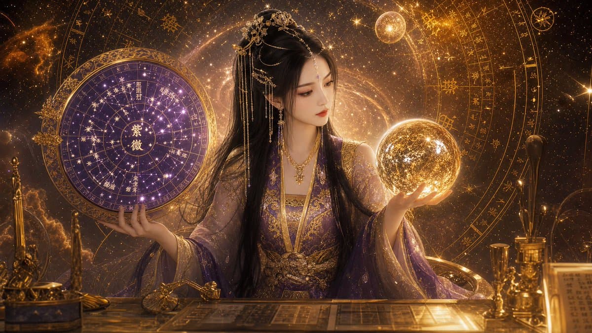 Luxury Golden Star Fortune Teller - AI image template preview