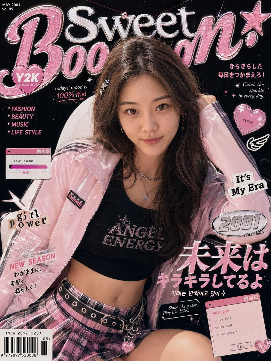 Y2K Fashion Magazine Cover - AI image template preview