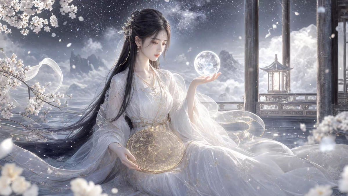 Pure White Fairy Fortune Teller - AI image template preview