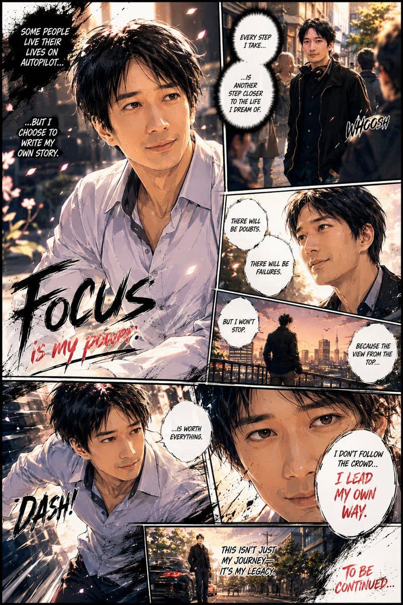 Personalized Manga Storyboard Page - AI image template preview
