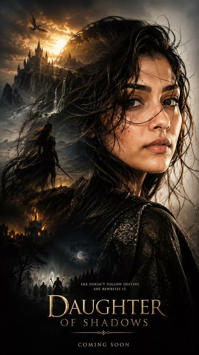 Dark Fantasy Double Exposure Poster - AI image template preview