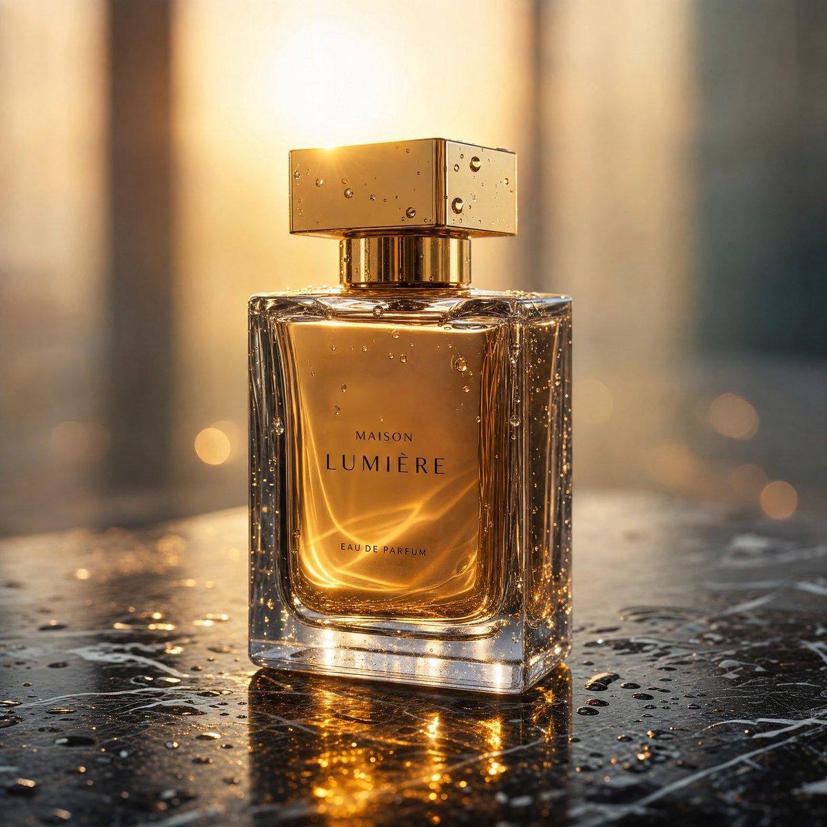 Golden Hour Luxury Perfume - AI image template preview