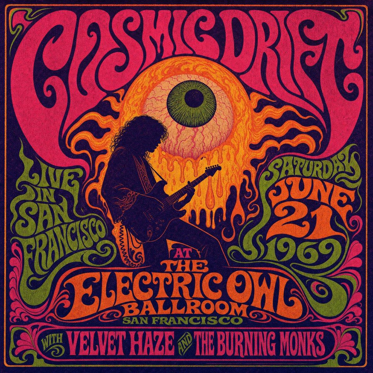 Psychedelic Cosmic Drift Concert Poster - AI image template preview