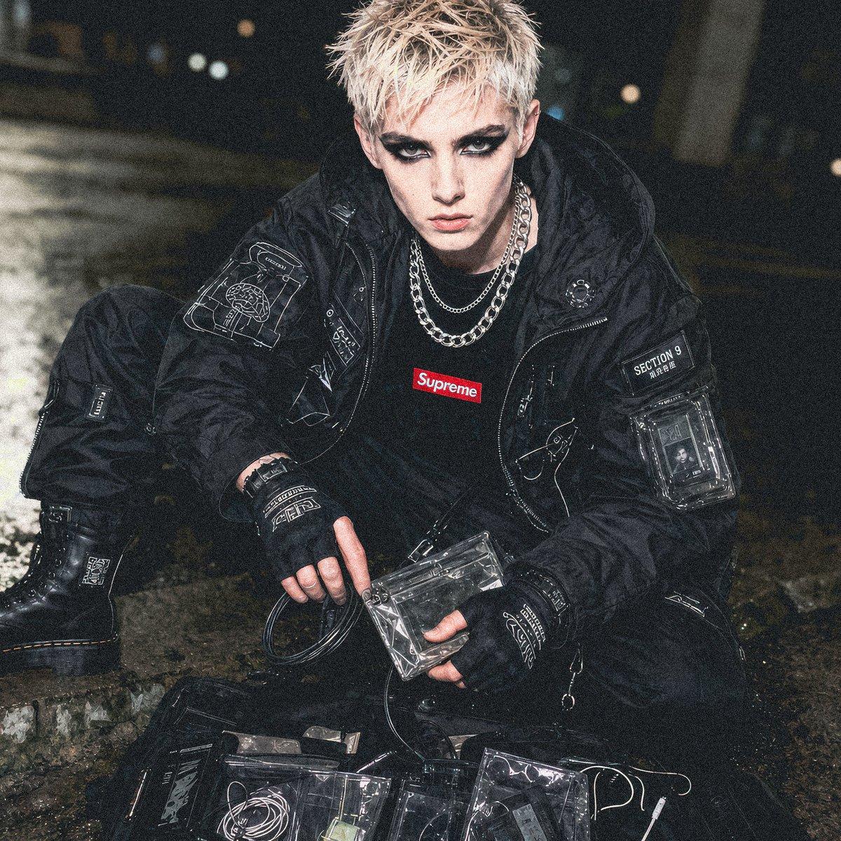 Cyberpunk Section 9 Streetwear Editorial - AI image template preview