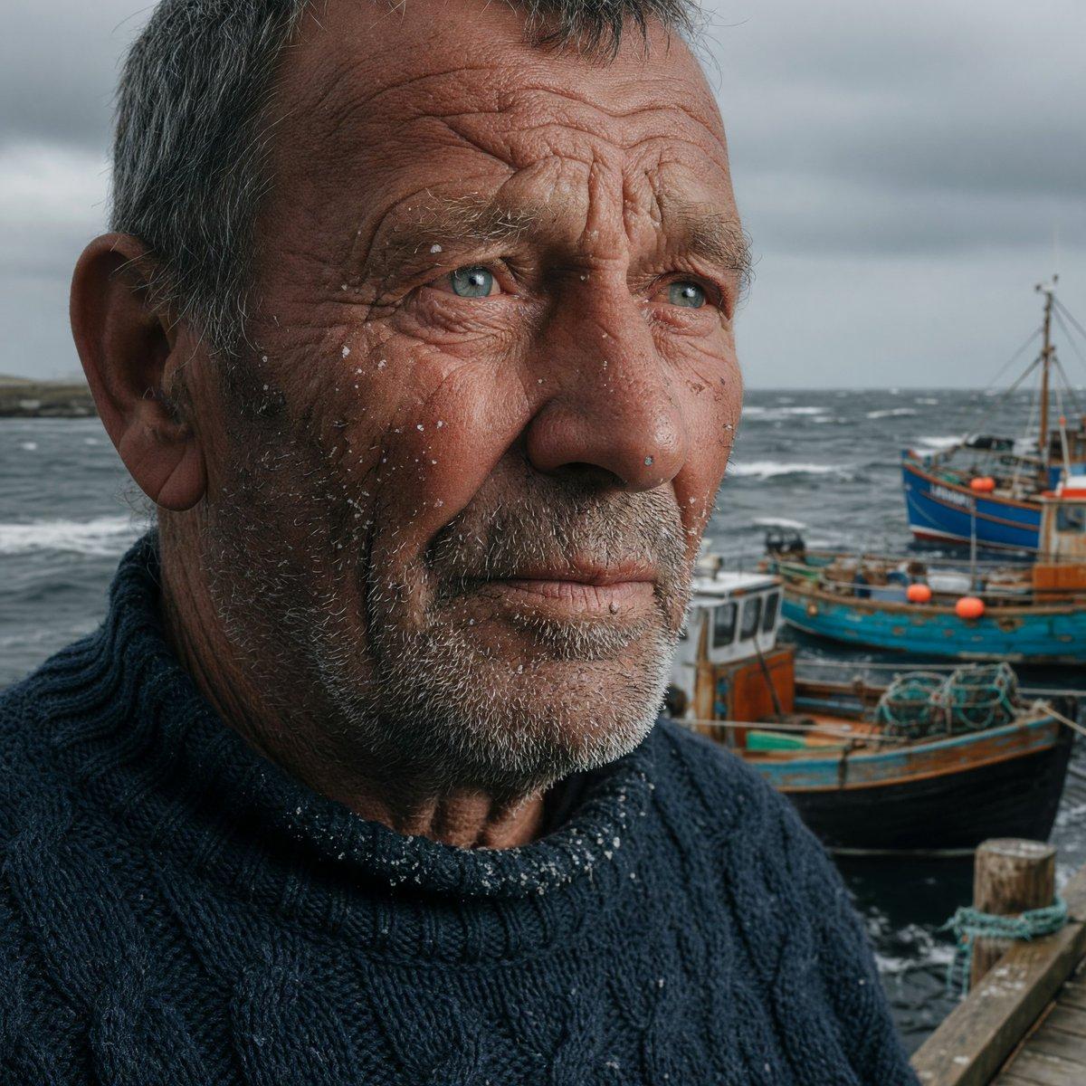 Stormy Icelandic Fisherman Portrait - AI image template preview