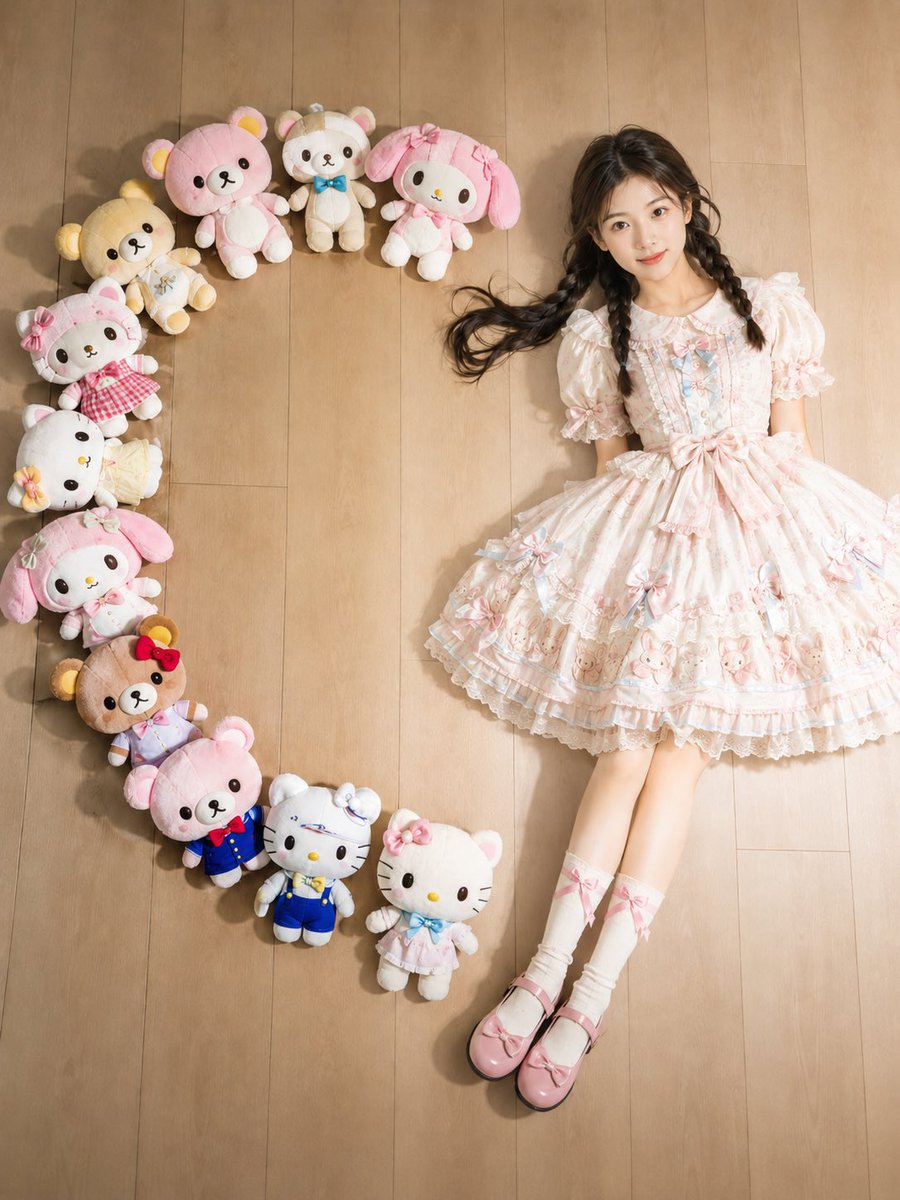 Kawaii Overhead Lolita Portrait - AI image template preview