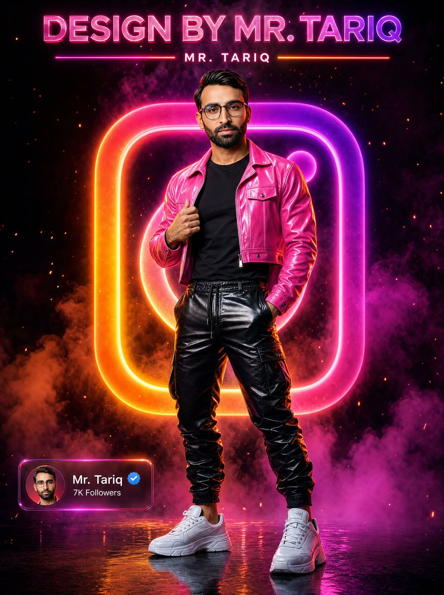 Neon Instagram Fashion Poster - AI image template preview