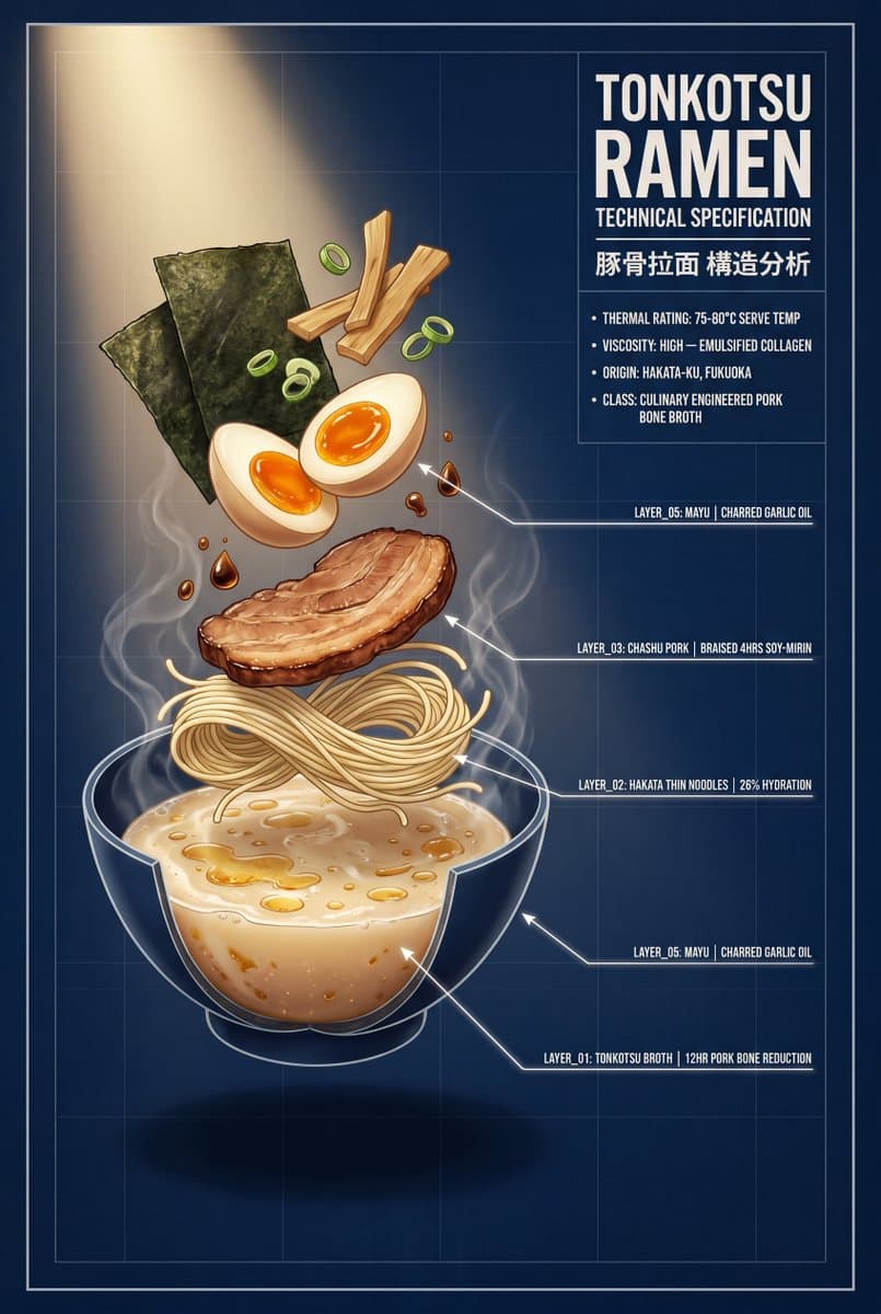 Tonkotsu Ramen Blueprint Poster - AI image template preview