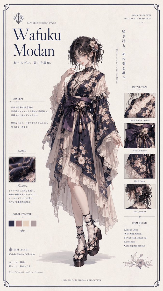 Wafuku Modern Fashion Poster - AI image template preview