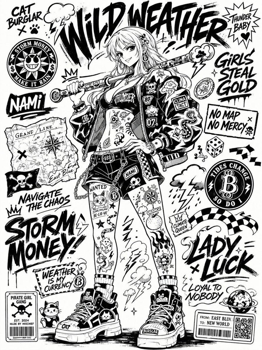 Black and White Sticker Bomb Street Poster - AI image template preview