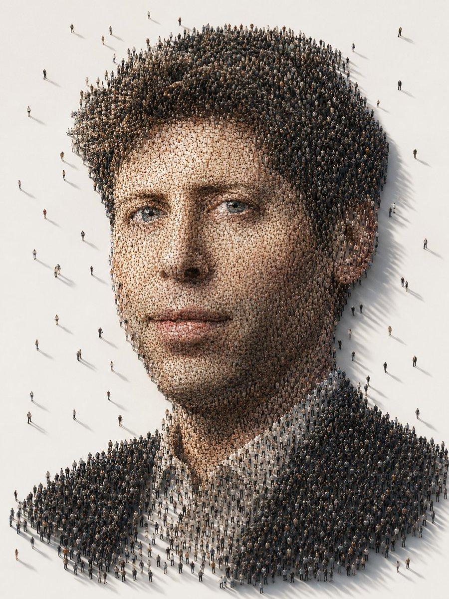 Conceptual Crowd Portrait Installation Art - AI image template preview