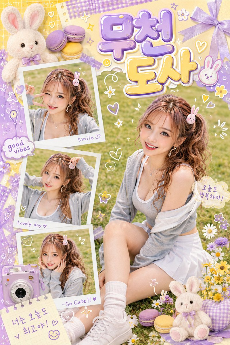 Kawaii Scrapbook Photo Poster - AI image template preview