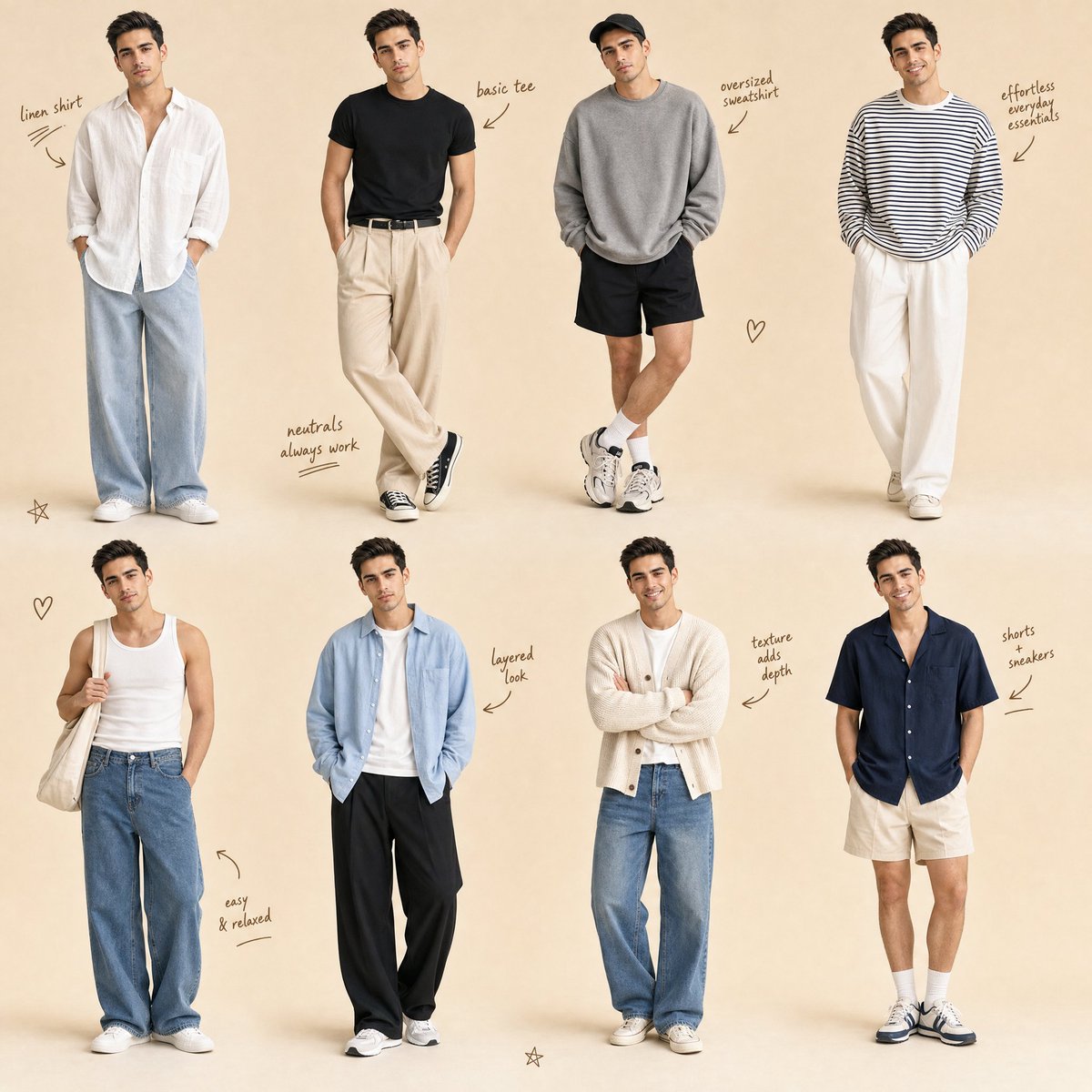 Minimalist Men's Fashion Collage - AI image template preview