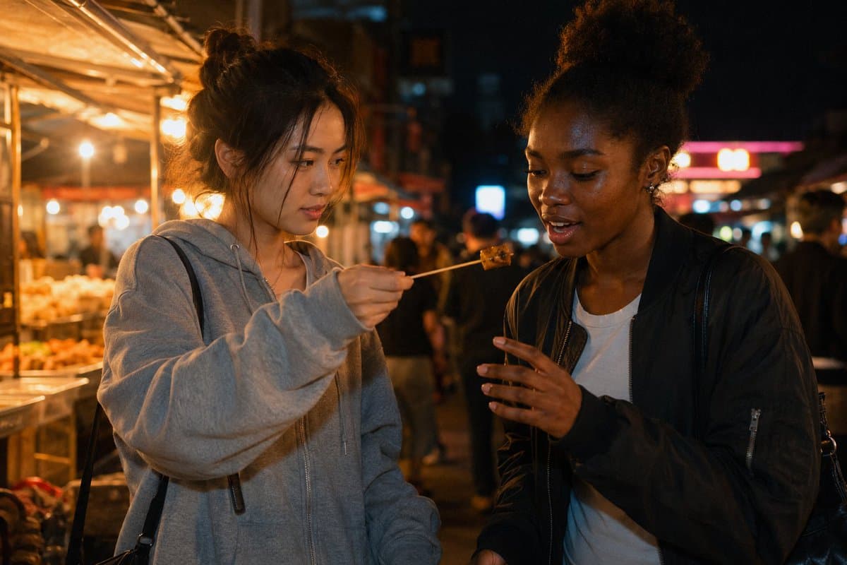 Candid Night Market Food Offering - AI image template preview
