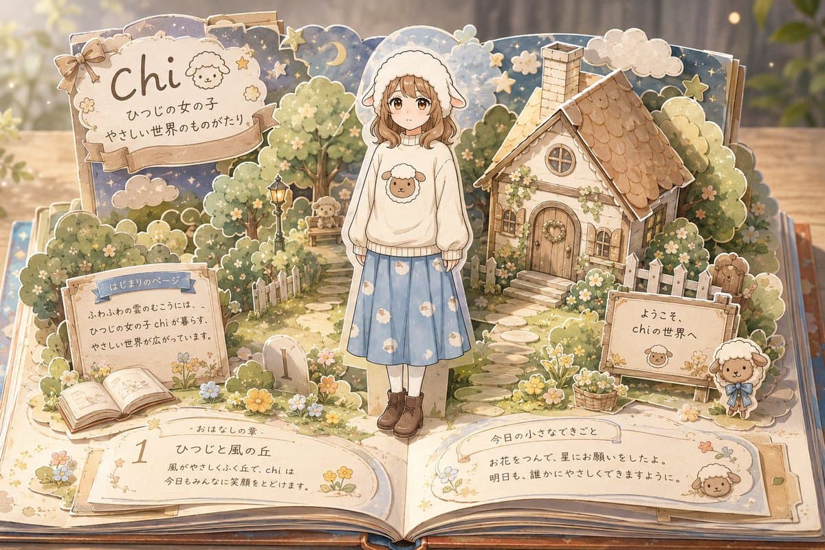 Sheep Girl Pop-Up Storybook - AI image template preview