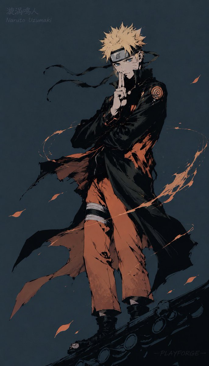 Gritty Naruto Poster Illustration - AI image template preview