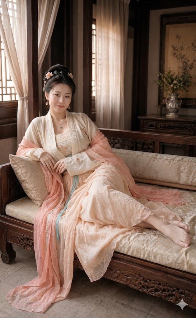 Hanfu Reclining Portrait - AI image template preview