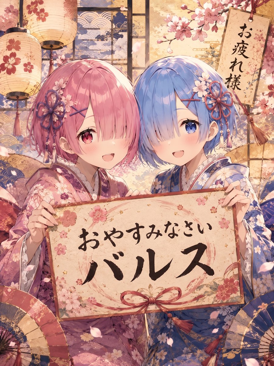 Anime Sakura Goodnight Festival Scene - AI image template preview
