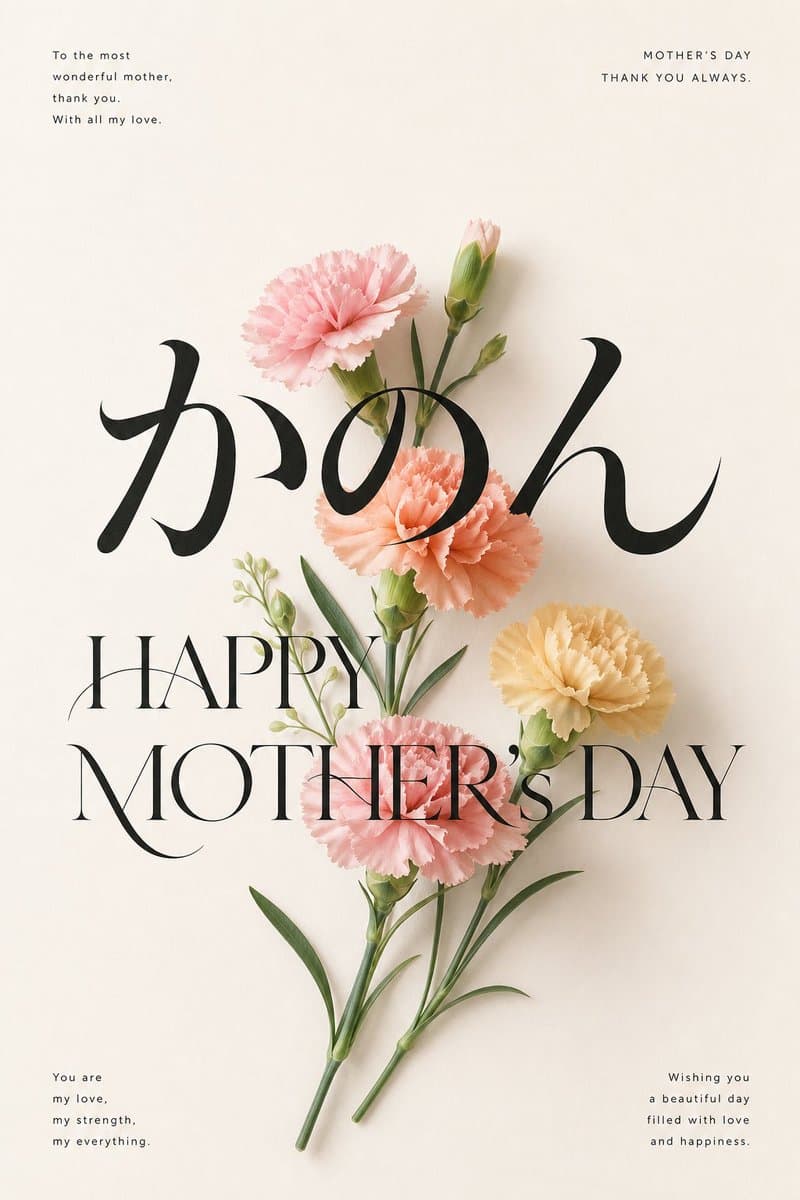 Elegant Carnation Mother's Day Wallpaper - AI image template preview