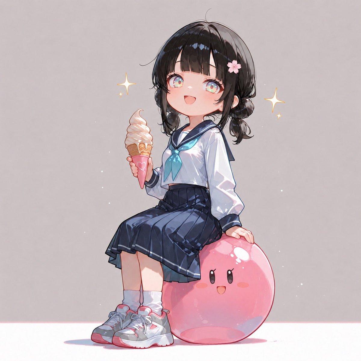 Anime Schoolgirl on Pink Slime - AI image template preview