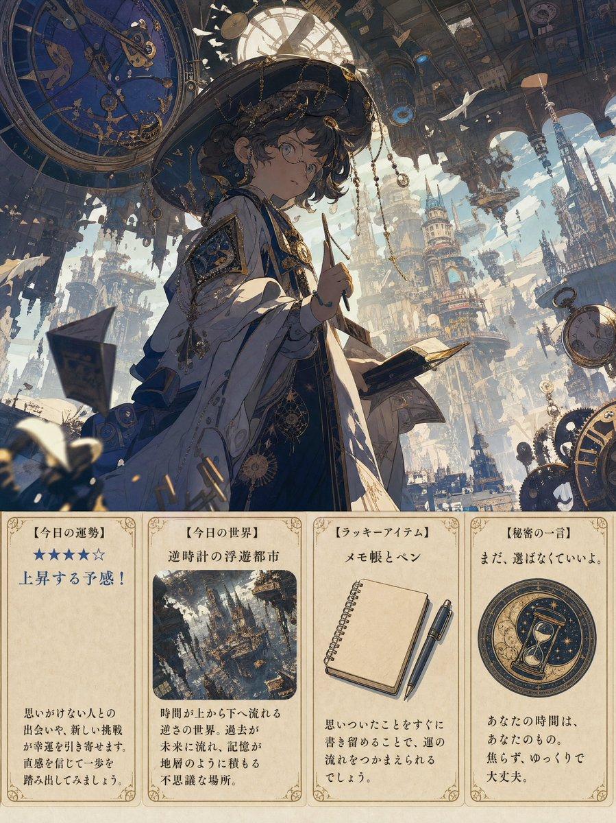 Steampunk Daily Fortune Cards - AI image template preview