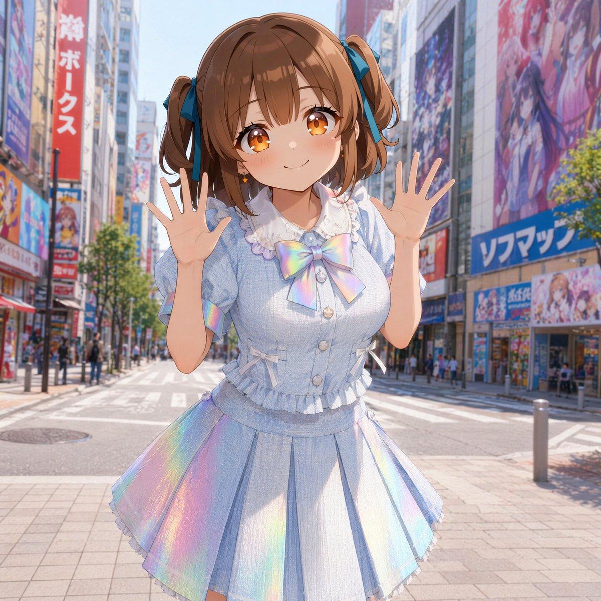 Censored Idol Girl in Akihabara - AI image template preview