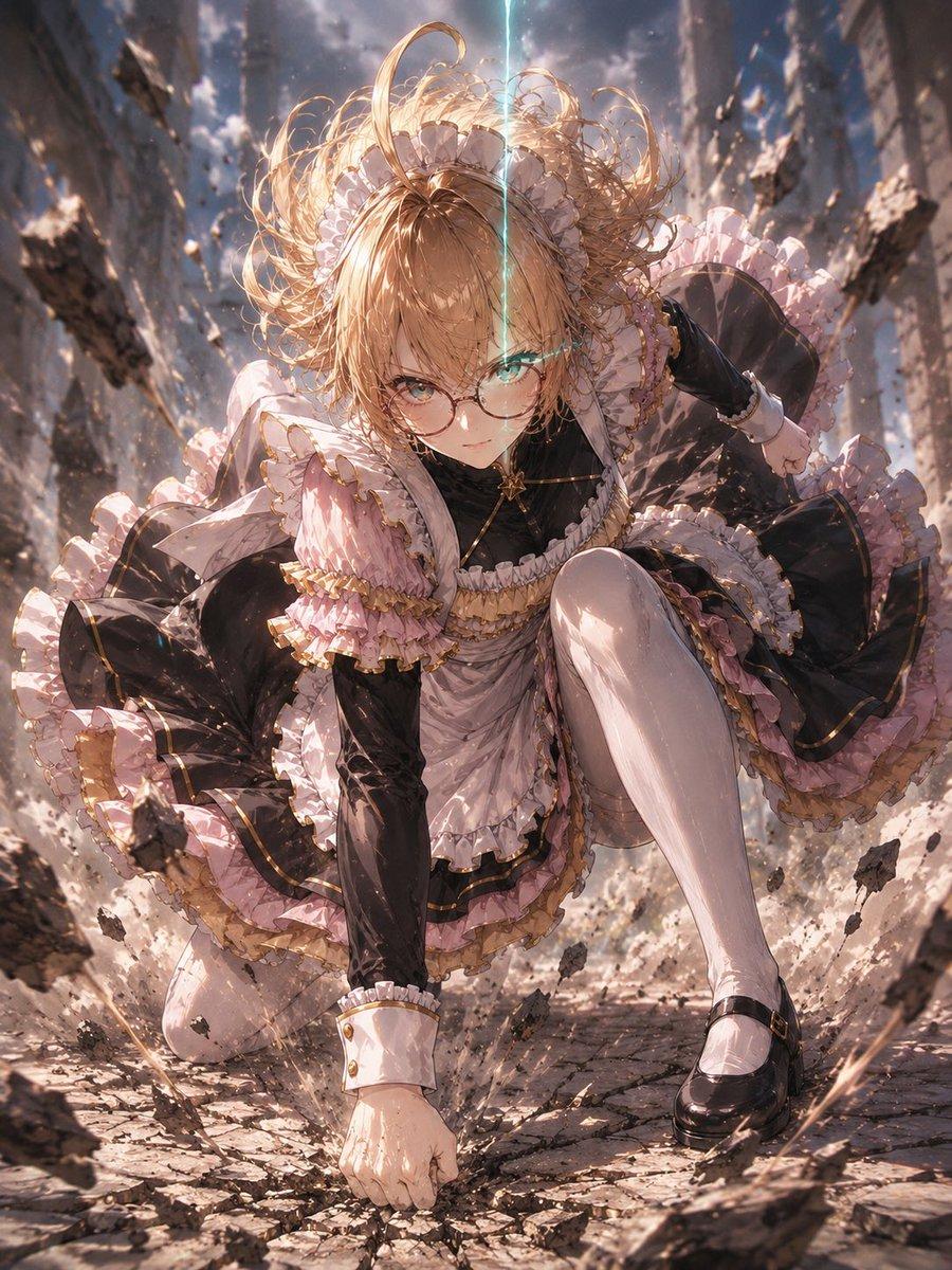 Gothic Maid Superhero Landing - AI image template preview