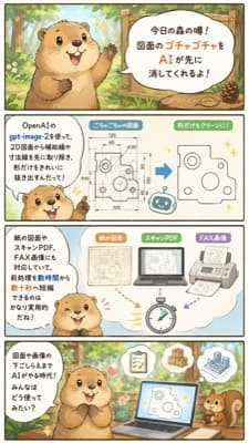 Cute CAD Cleanup Explainer Comic - AI image template preview