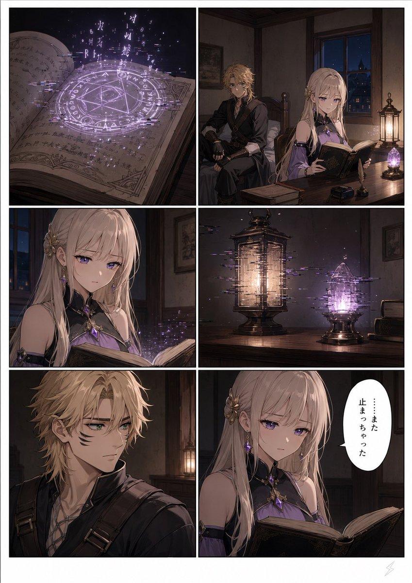 Six-Panel Fantasy Magic Comic Page - AI image template preview