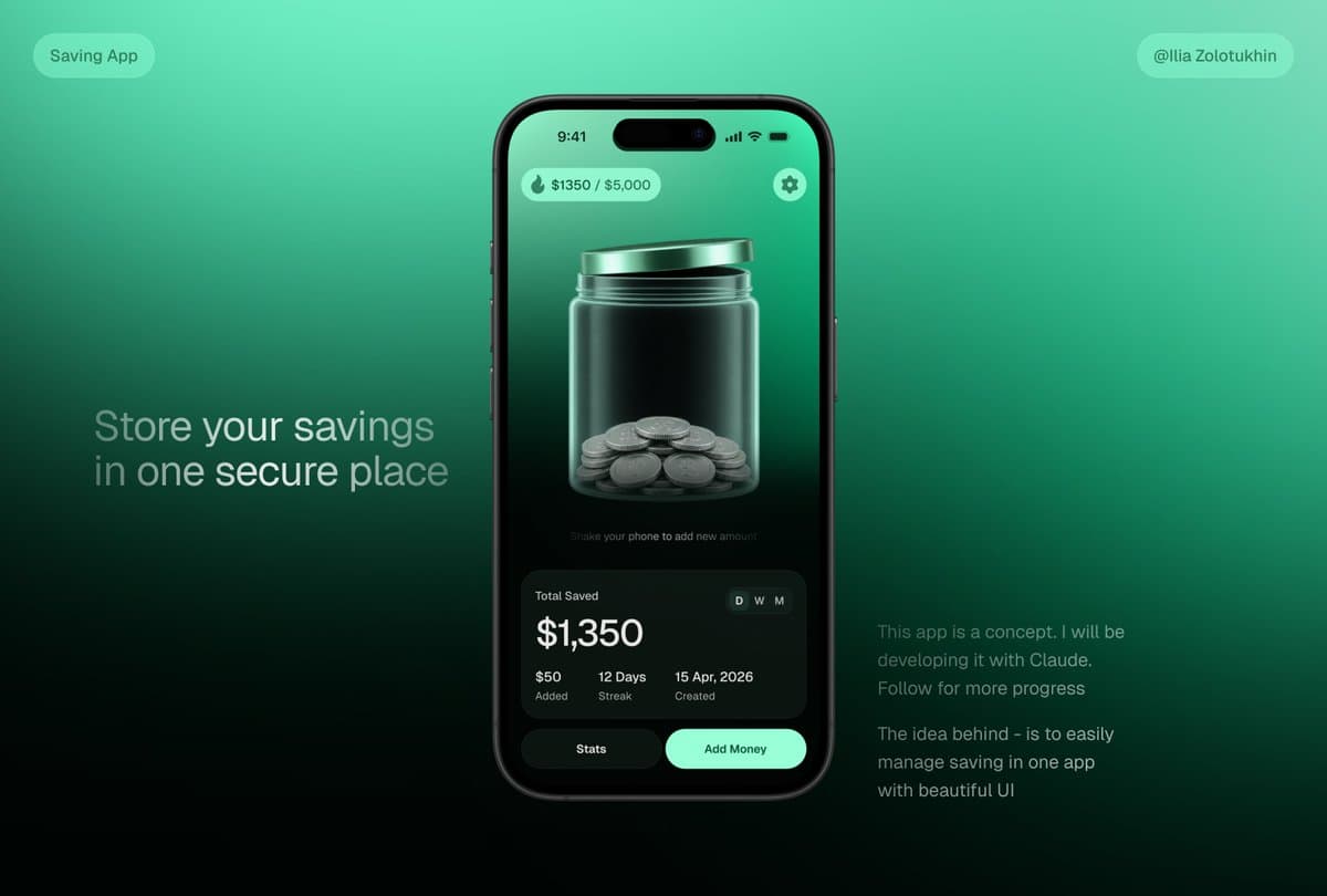 3D Savings App Jar UI Mockup - AI image template preview
