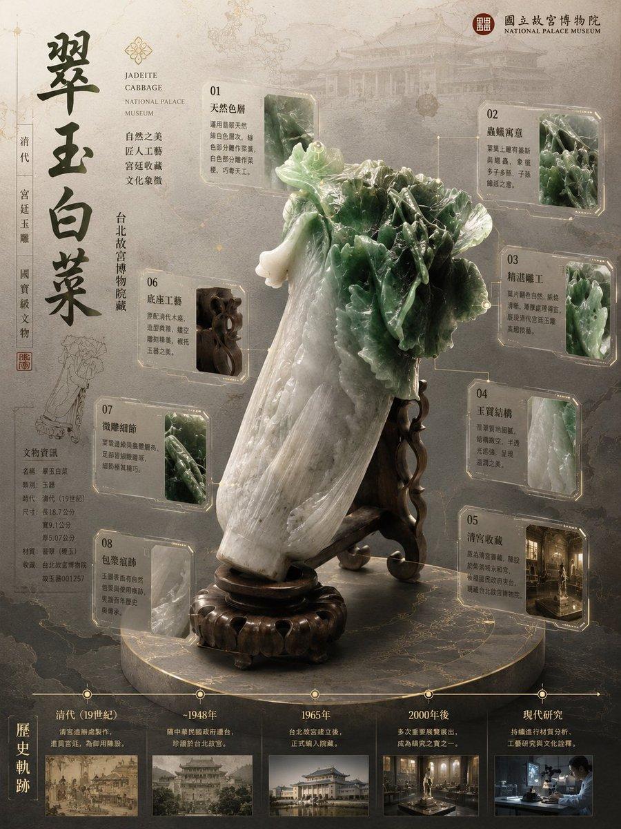 Jadeite Cabbage Museum Archive Poster - AI image template preview