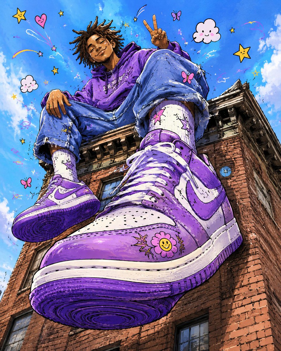 Cartoon Sneaker Advertising Campaign - AI image template preview