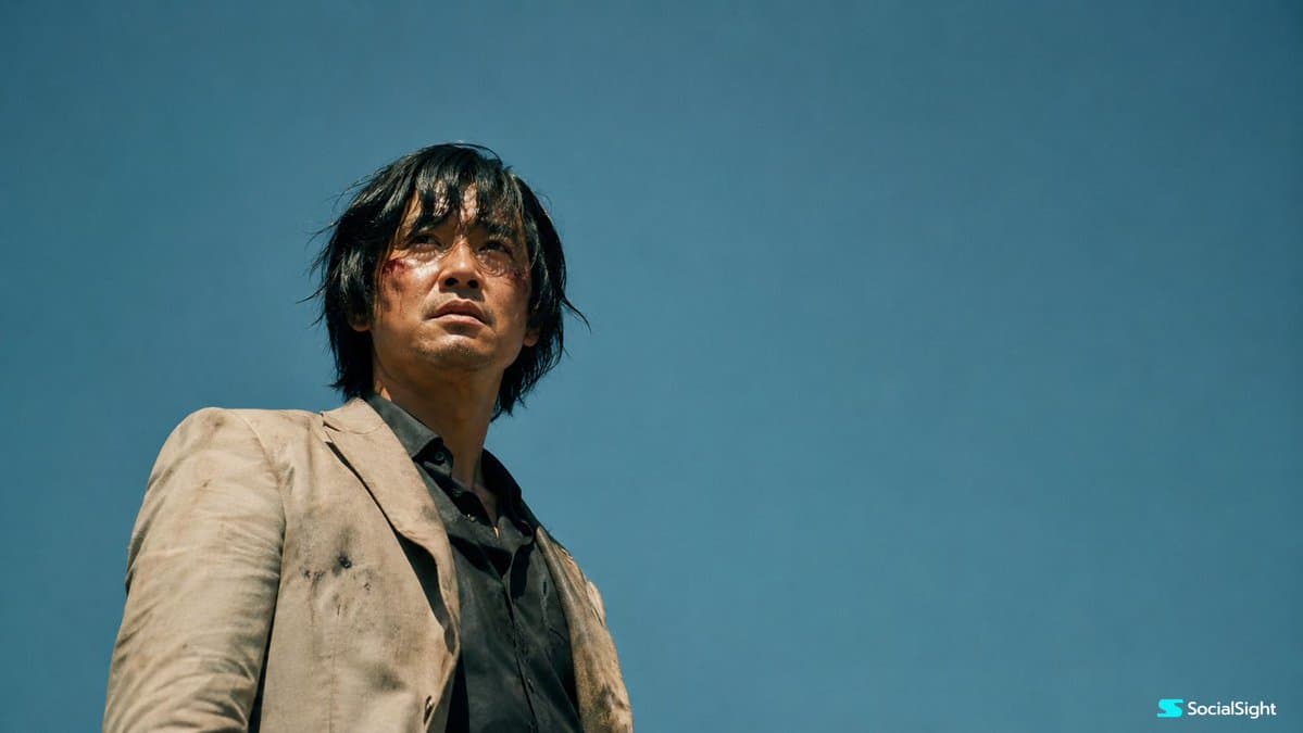 Wounded Man Cinematic Film Still - AI image template preview