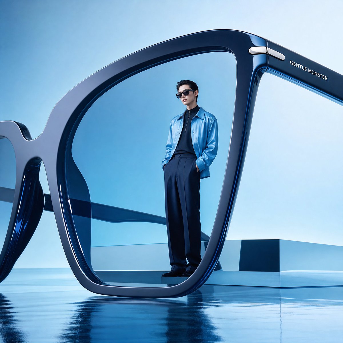 Futuristic Surreal Eyewear Advertisement - AI image template preview