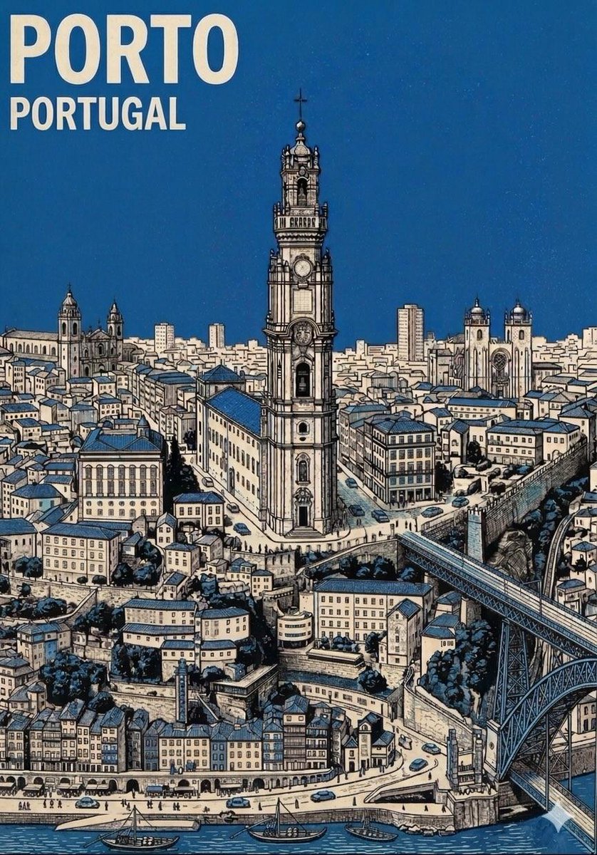 Mid-Century Travel Poster - AI image template preview