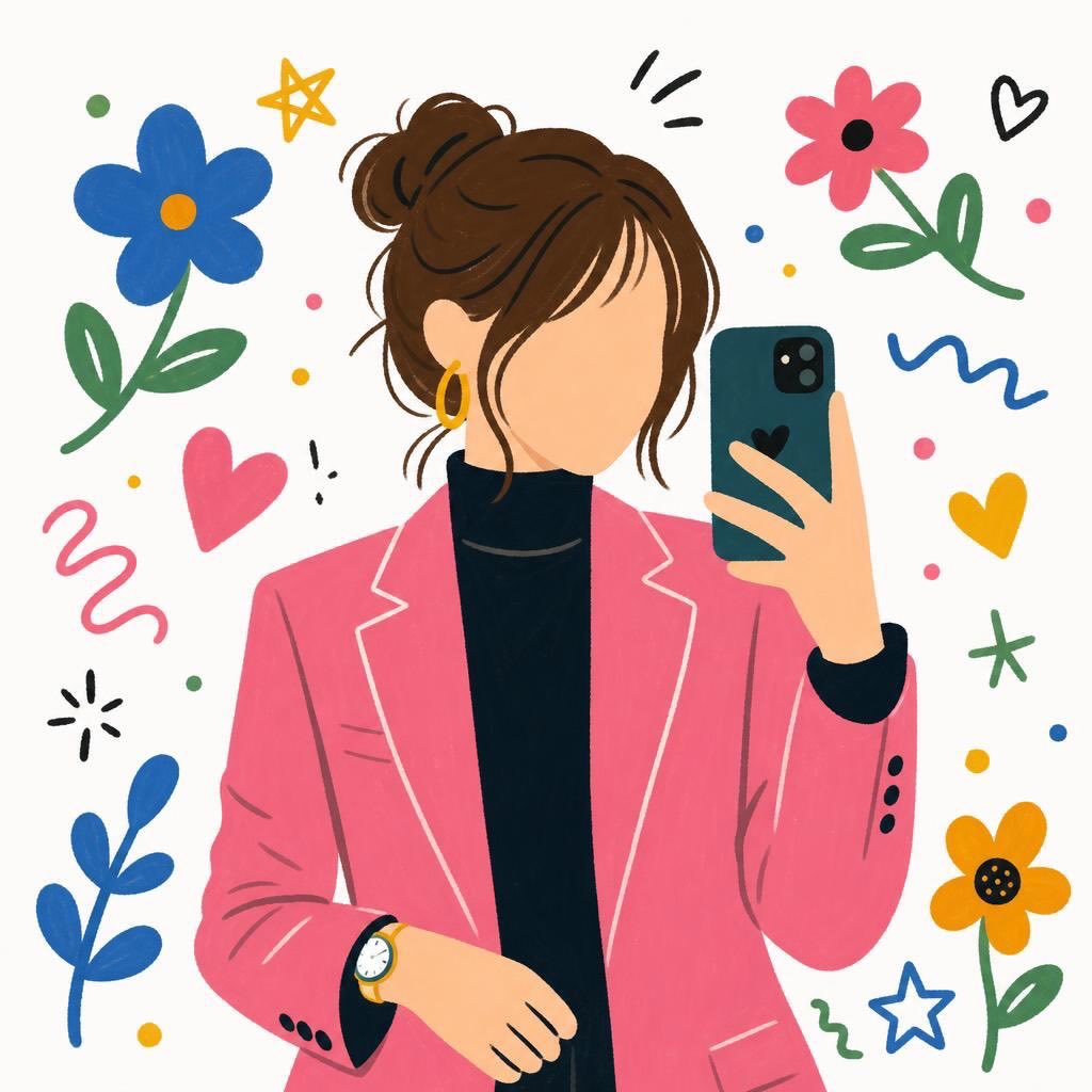 Flat Cartoon Faceless Girl Illustration - AI image template preview