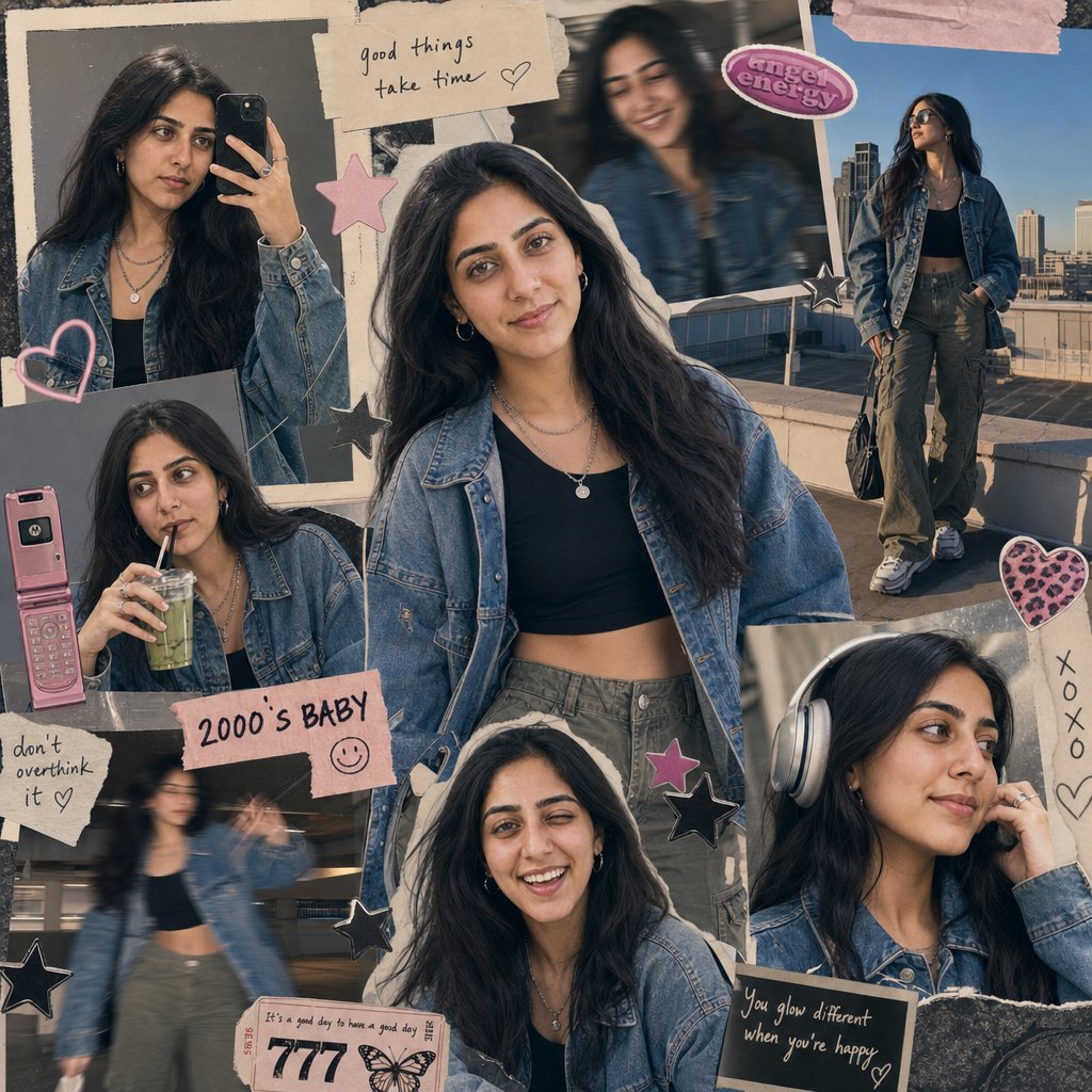 Y2K Aesthetic Scrapbook Collage - AI image template preview