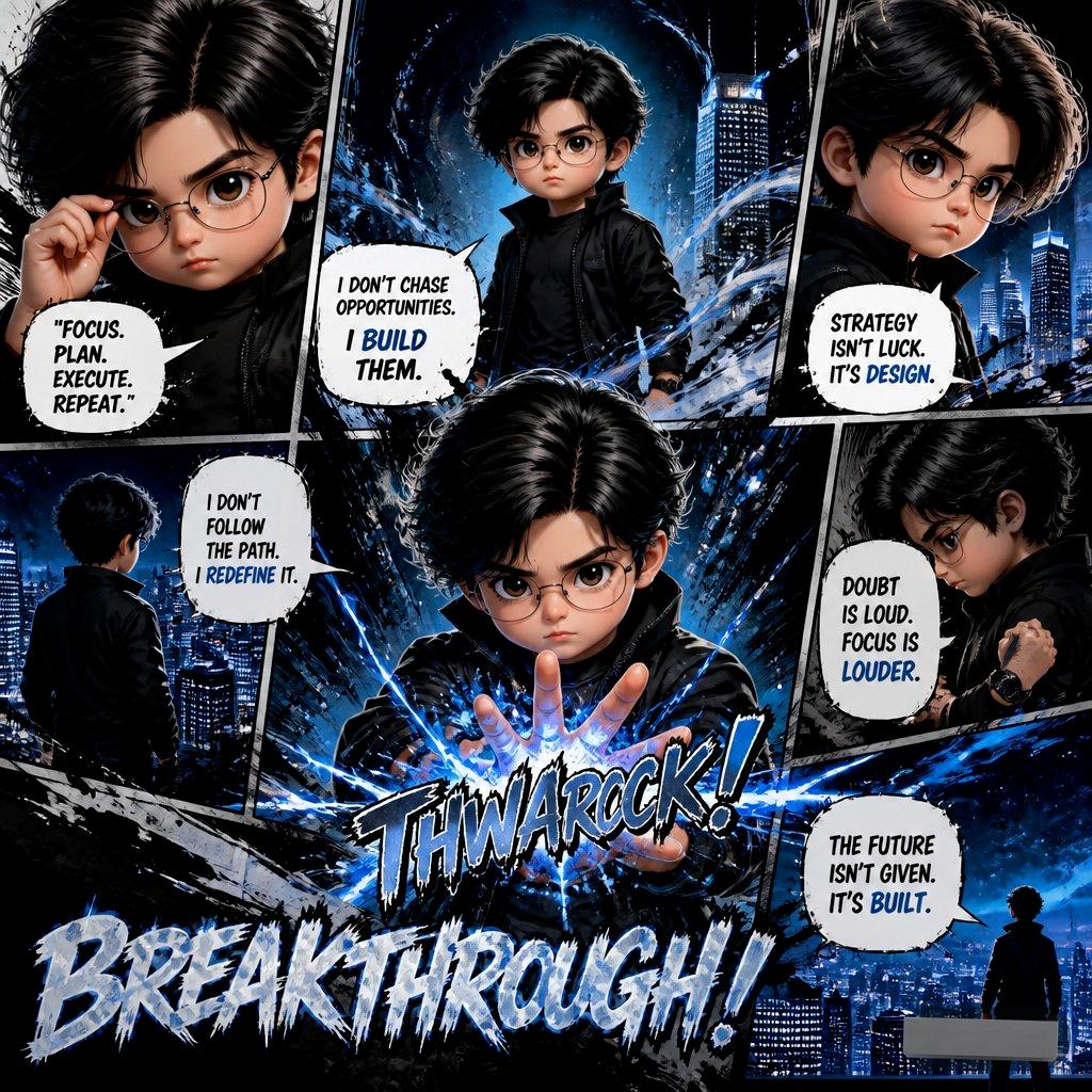 Motivational Comic Breakthrough Poster - AI image template preview