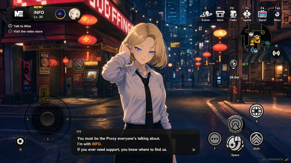 Cyberpunk Gacha Game Dialogue Screenshot - AI image template preview